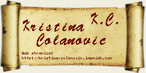 Kristina Čolanović vizit kartica